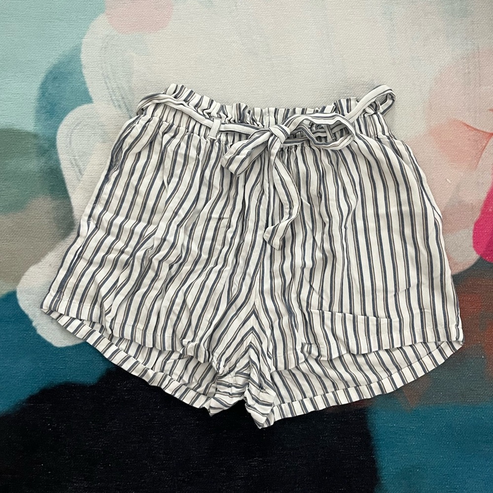 Hollister Striped Linen Shorts